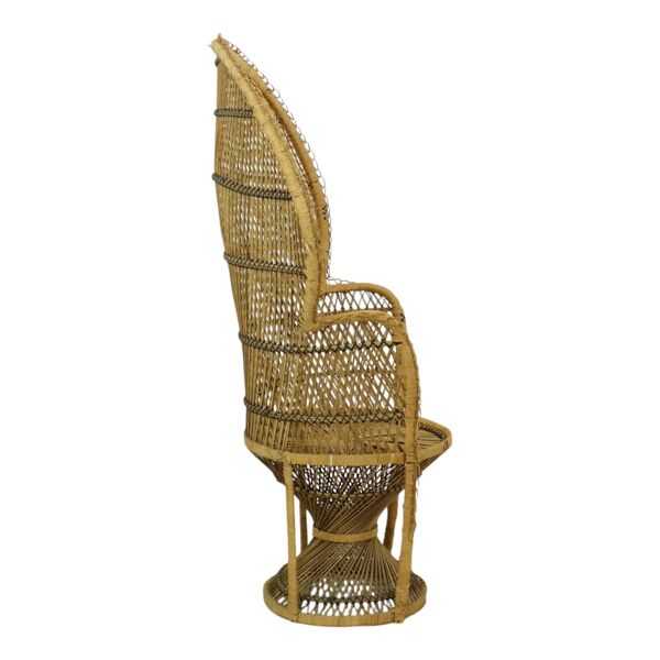 Fauteuil Emmanuelle en osier, rotin et bois