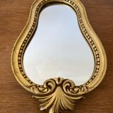 Miroir ancien baroque style Louis XV résine doré décoration vintage