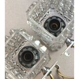 70s Faceted Crystal Pair of Sconces by Targetti Sankey