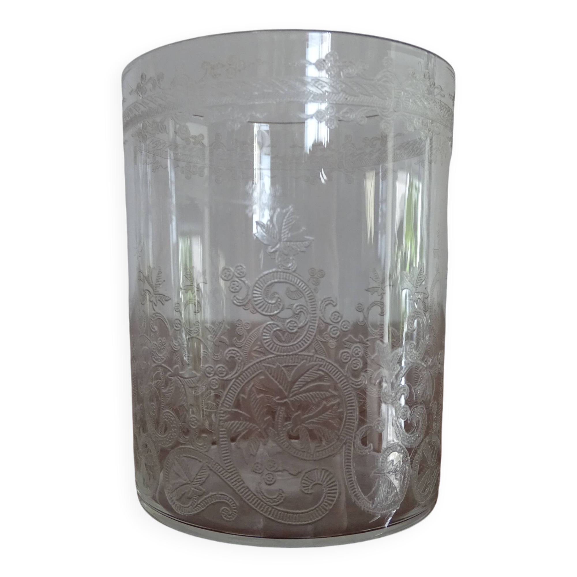 Baccarat crystal goblet model engraved with Baccarat initial "B" on frieze