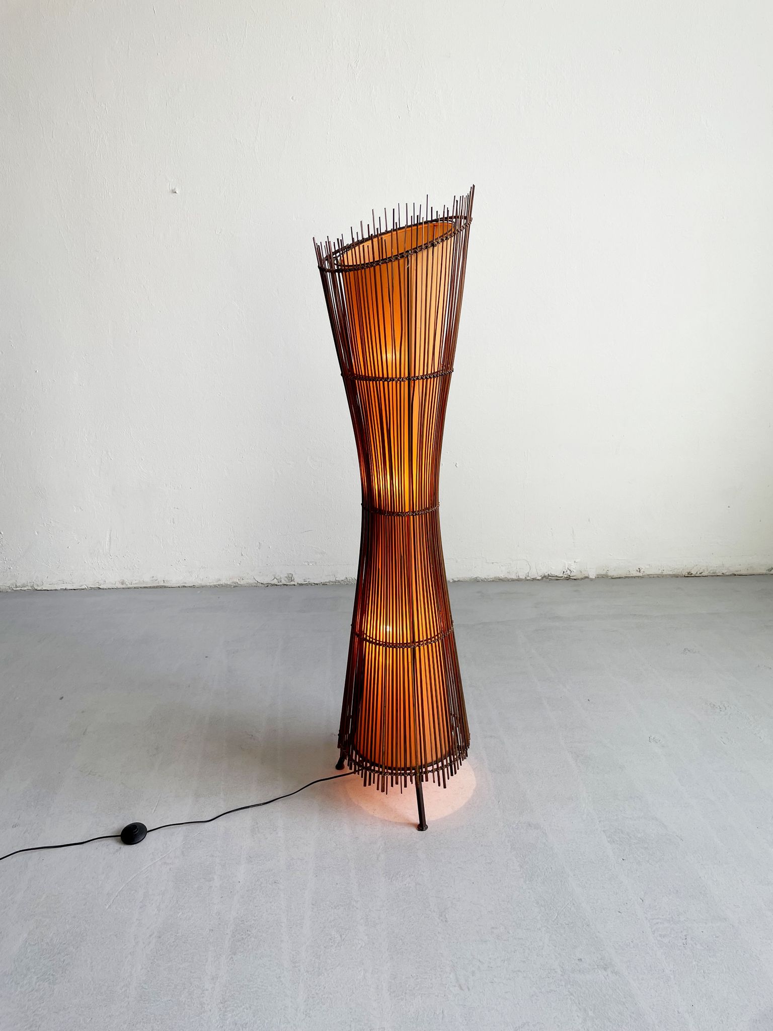 Vintage French 1980's Sculptural Floor Lamp Kobe; Japandi Organic Form