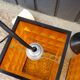 Set of 3 suspensions from the 70s in orange plastic diamond tips