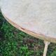 Side table, patinated pedestal table with natural pigments