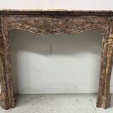 Louis XV style fireplace, Pompadour model, speckled breccia marble, 19th century