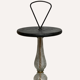 Glass and brass "bonbonniere" portable pedestal side table, 1960s