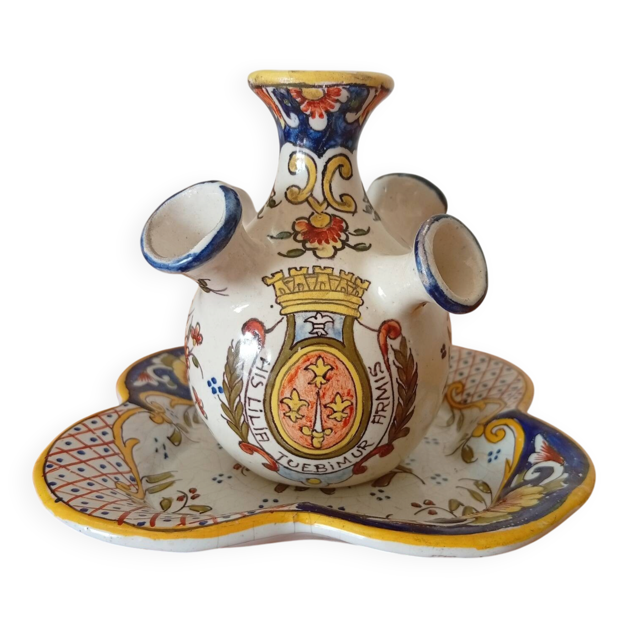 Rare tulipière / bouquetière en faïence de Vichy