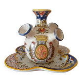 Rare tulipière / bouquetière in Vichy earthenware.