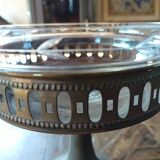 Copper and glass fruit bowl or compote dish Art Deco