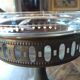 Copper and glass fruit bowl or compote dish Art Deco