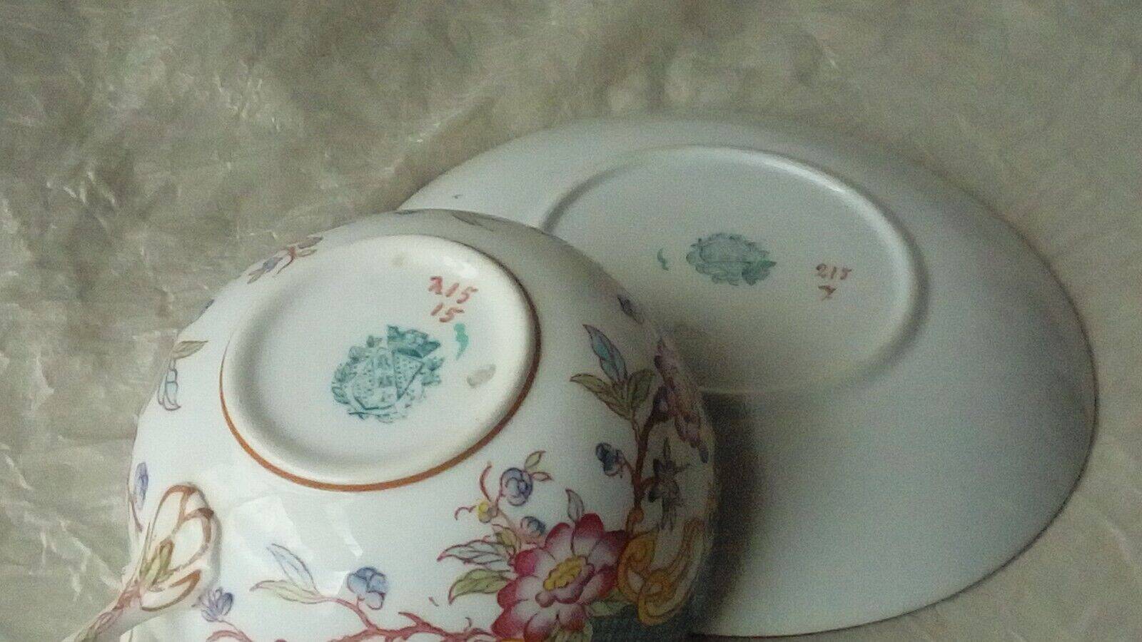 Sarreguemines porcelain tea cup with minton decoration model no. 215 * n3