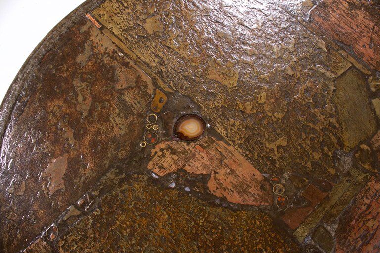 Table low Paul Kingma one-off Agate slate brass