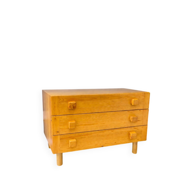 Commode vintage en pin – design minimaliste années 70