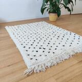 Tapis pois noirs en laine 100x150 cm