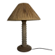 Lampe de table en bois tourné wabi-sabi brutaliste dans le style de Charles Dudouyt.