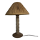 Lampe de table en bois tourné wabi-sabi brutaliste dans le style de Charles Dudouyt.