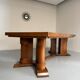 Antique Art Deco walnut and burl wood table, 1930s, France, with extensions