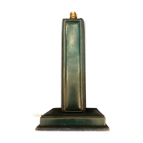 Pied de lampe en cuir vert vers 1960