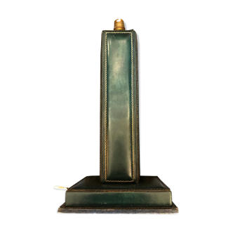 Green leather lamp base circa 1960