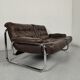 Canapé et 2 fauteuils de Johan Bertil Häggström 1970s cuir chrome