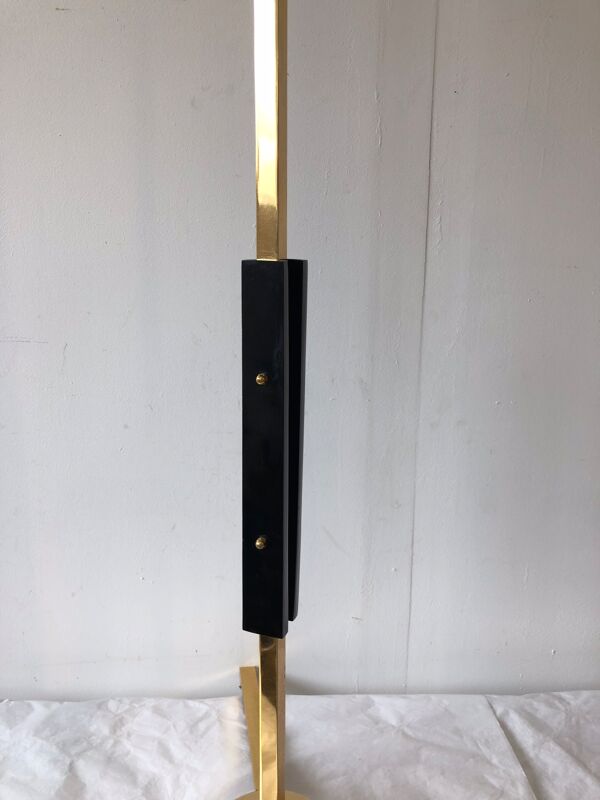 Lampadaire métal laiton et  opaline Maison Arlus