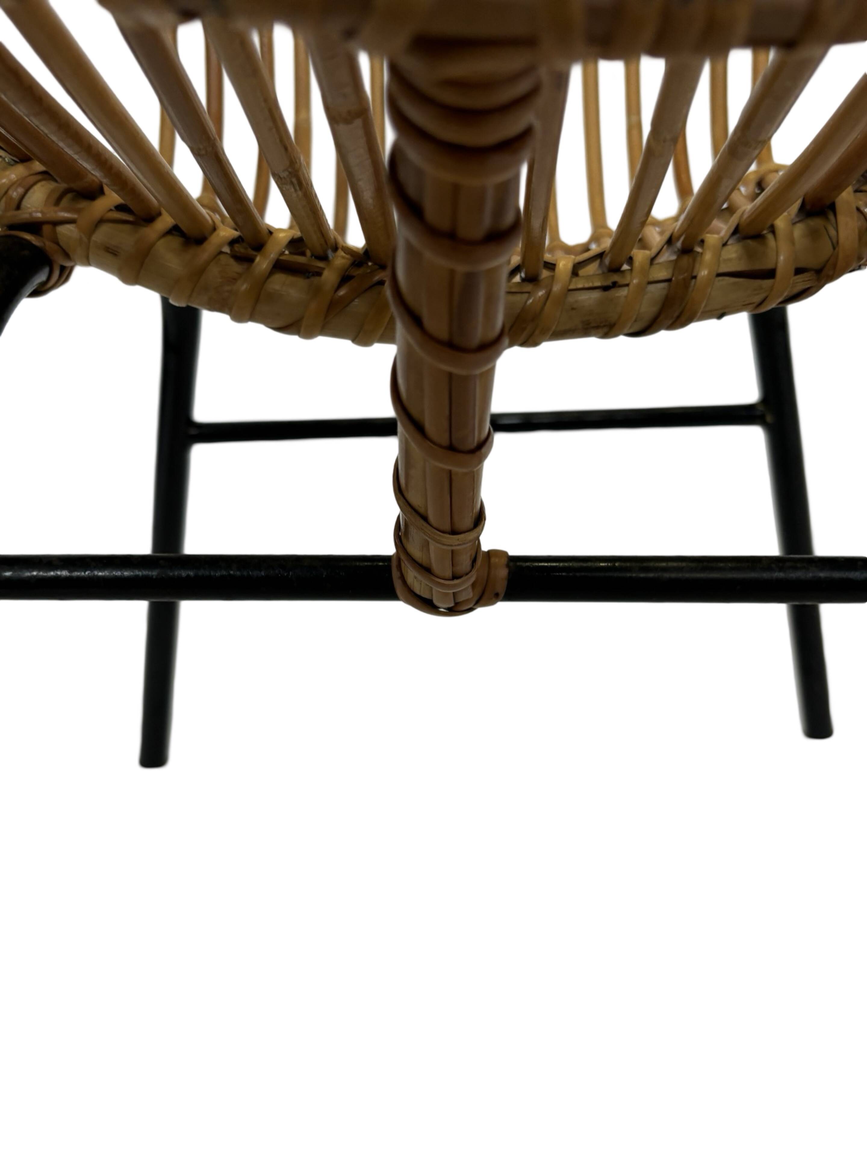 Chaise en rotin de Dirk van Sliedregt Rohe Noordwolde 1960 aux Pays-Bas