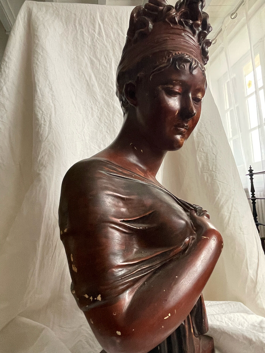 Bust of the Recamier in painted plaster