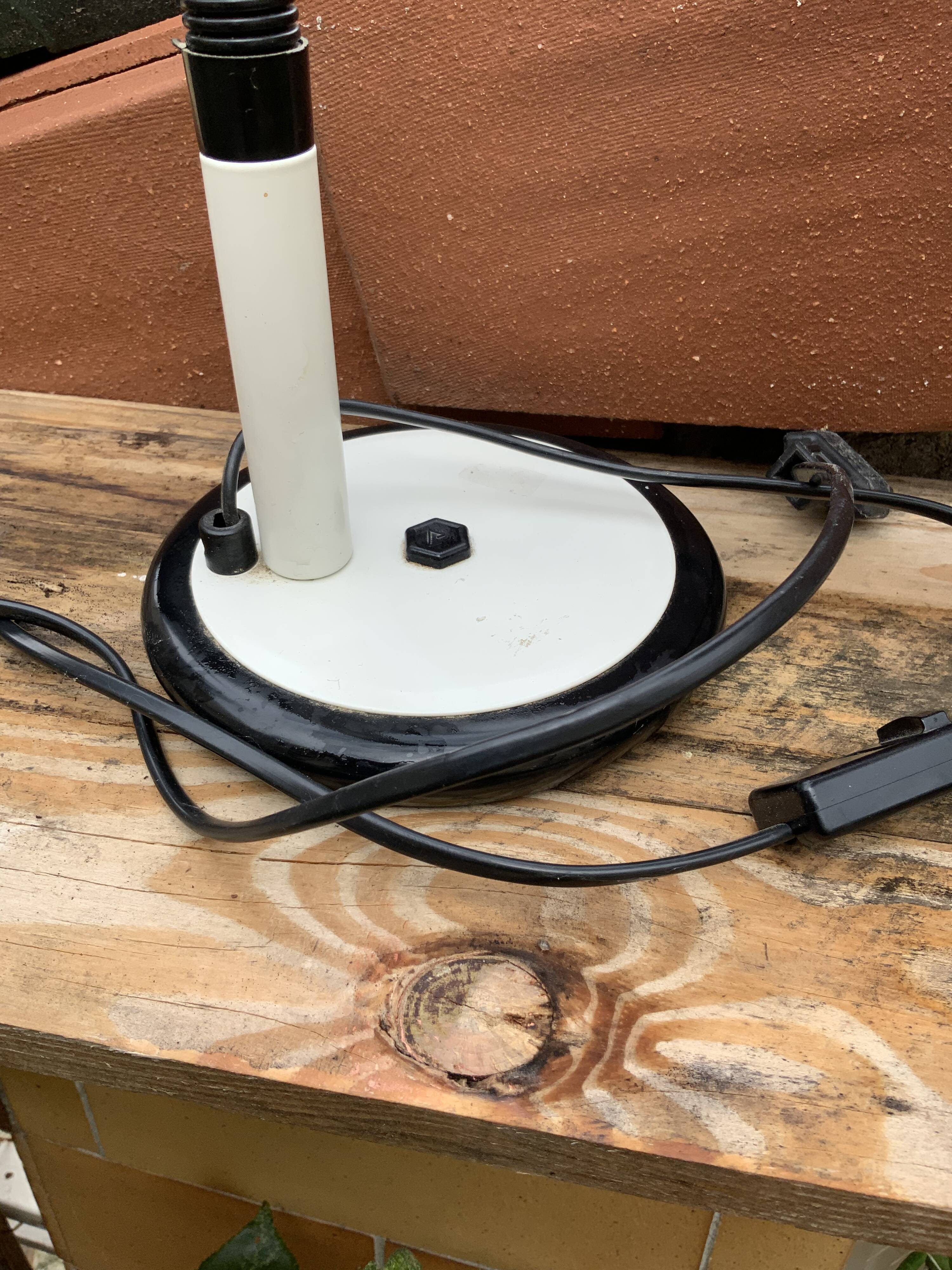 Vintage desk lamp aluminor made in france white and black metal and plastic