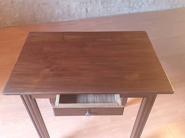Table bureau ou table d’appoint art déco années 1930 vintage bois massif
