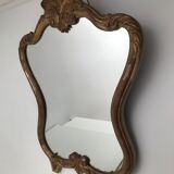 Gilded wooden mirror decoration shell Louis XIV