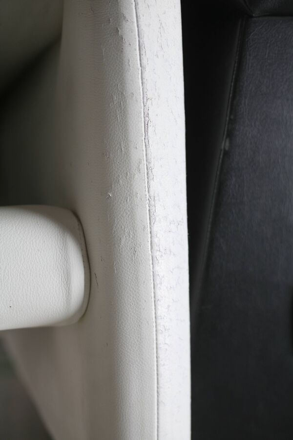 Canapé Maralunga de Vico Magistretti, Cassina, cuir blanc, Italie, circa 1970