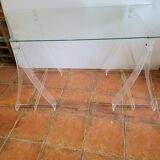 Plexiglas trestle desk from the 70s