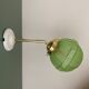 Vintage art deco globe wall light in green glass