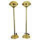 Pair of Brass and Amber Glass Floor Lamps from Kamenický Šenov, 1970s