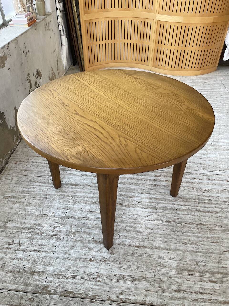 1950s round oak table