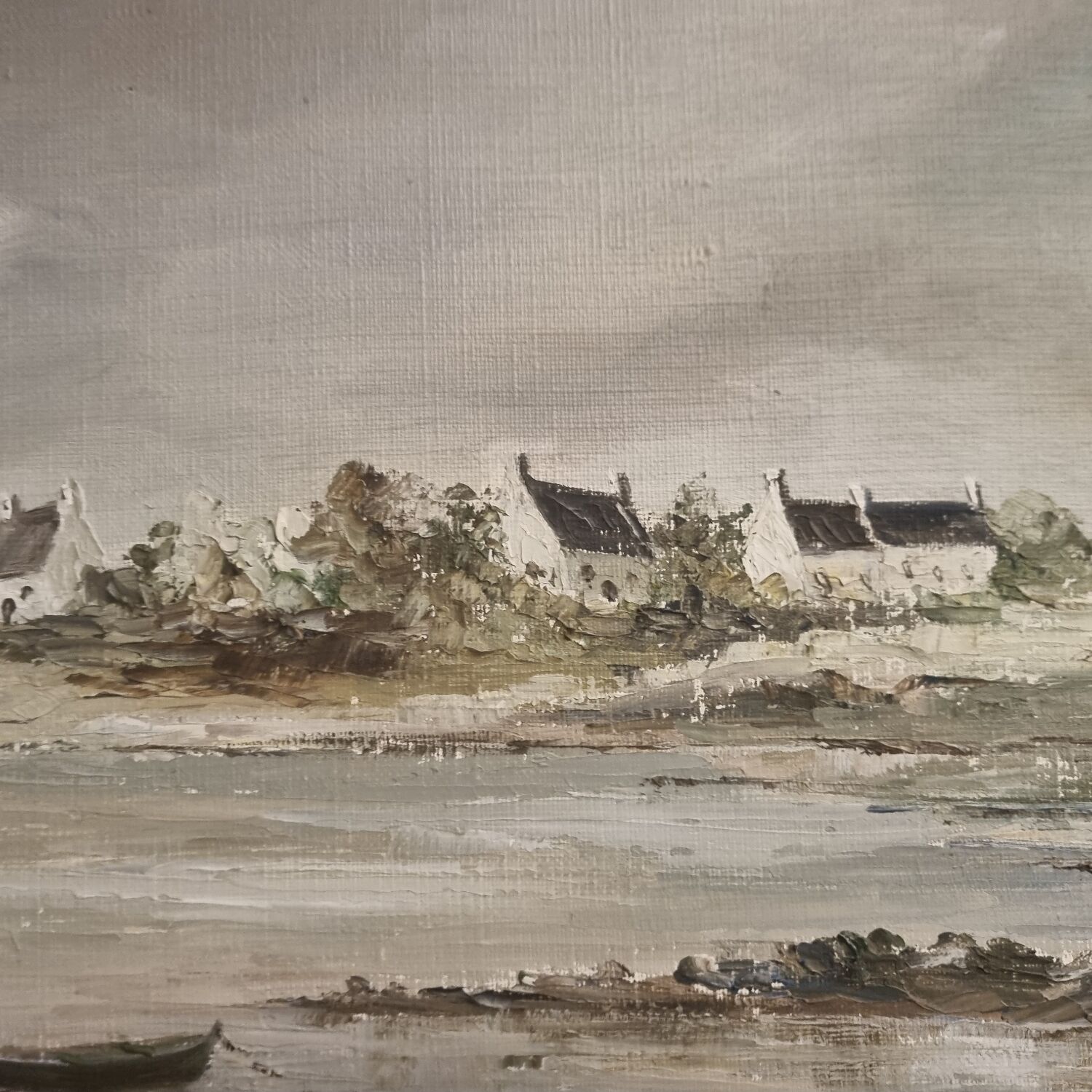 Painting by C. Bonnec, landscape of Brittany