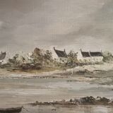 Painting by C. Bonnec, landscape of Brittany