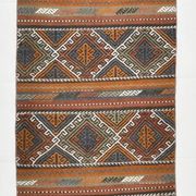 Tapis Kilim persan rouge et vert 3x9, 81x279 cm