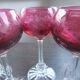 set of 4 cut glasses color crystal Saint Louis