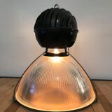Lampe suspension holophane verre prismatique noire