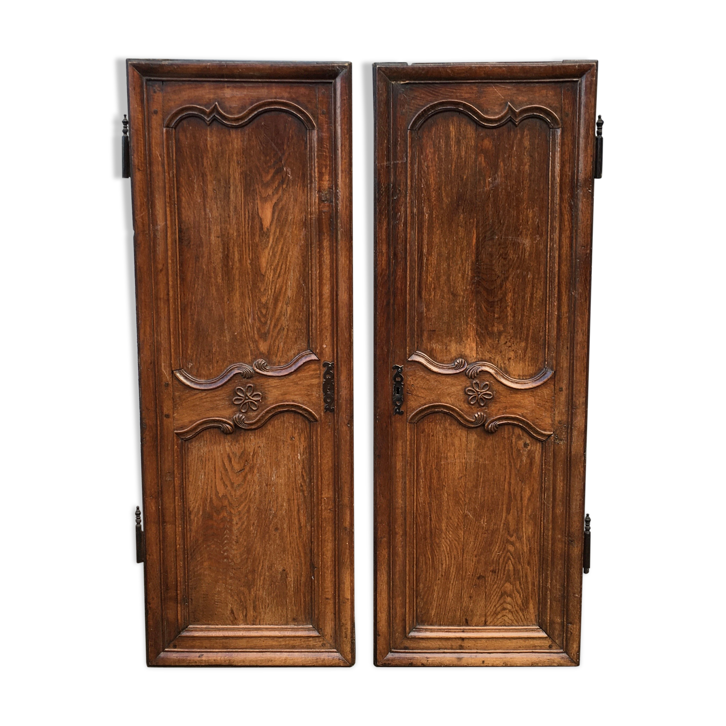 Pair of solid oak cabinet doors