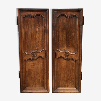 Pair of solid oak cabinet doors