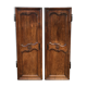 Pair of solid oak cabinet doors