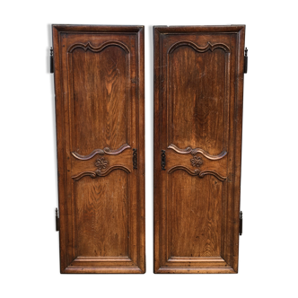 Pair of solid oak cabinet doors