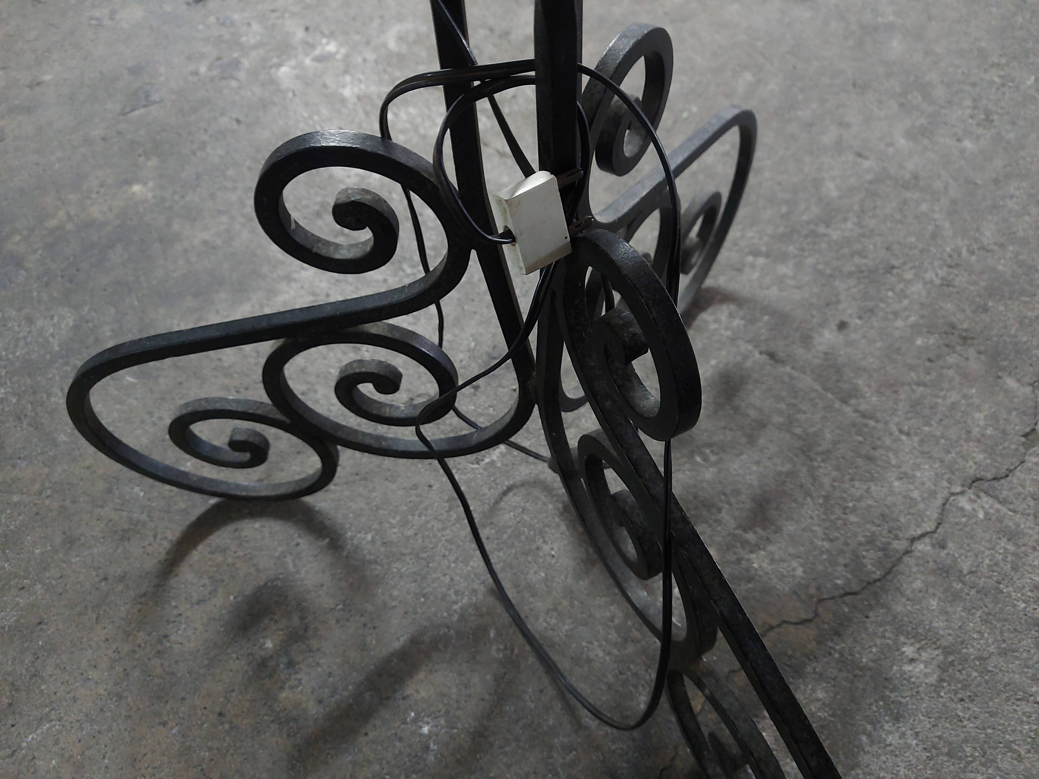 Vintage wrought iron floor lamp