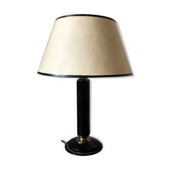 50s black leather lamp