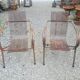 Paire de fauteuils en métal perforé de René Malaval 1950