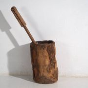 Grand mortier et pilon anciens de style wabi-sabi (c.1920) #78