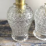 Pair of vintage chiseled glass sconces