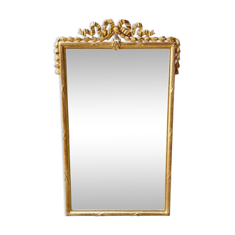 Miroir de style Louis XVI en bois doré 176x109cm