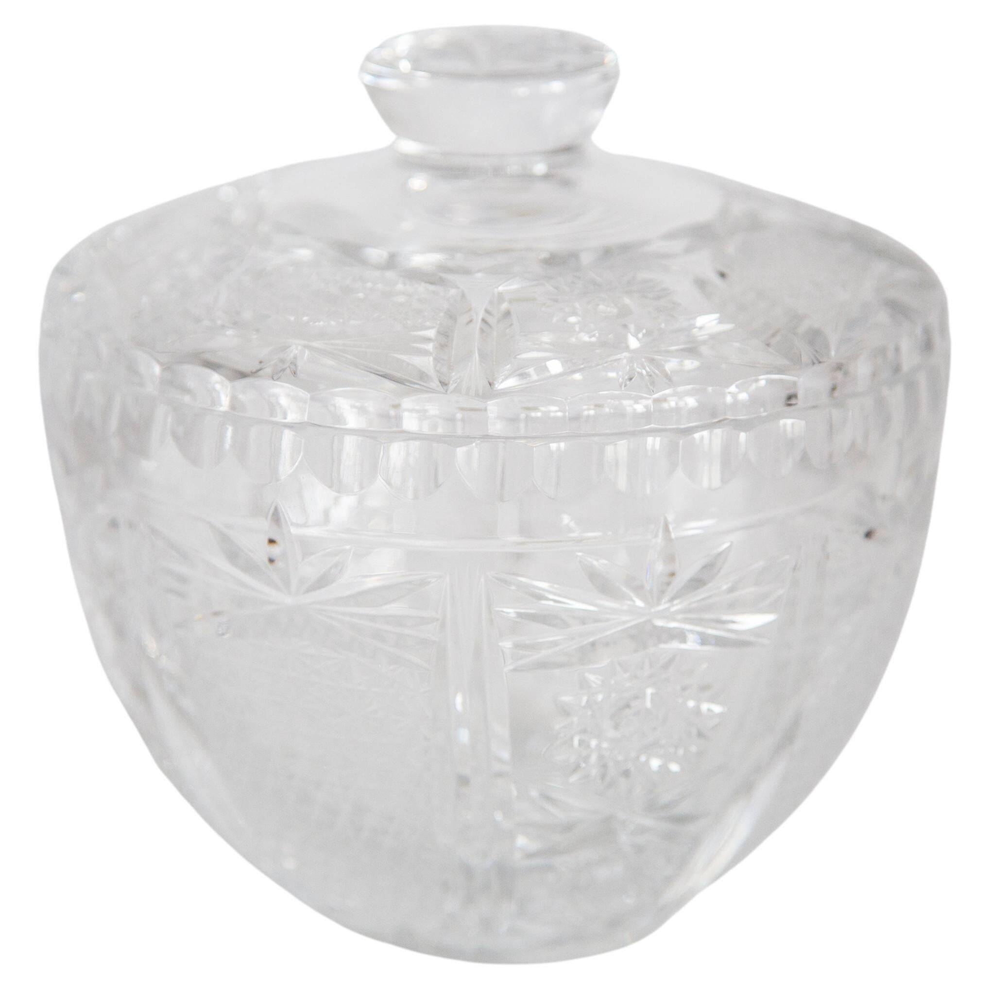 Vintage Crystal Sugar Bowl, Italy, 1960s